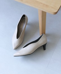 カーブVカットポインテッドトゥパンプス【Made in Japan】(113-27094)JELLY BEANS(ジェリービーンズ)