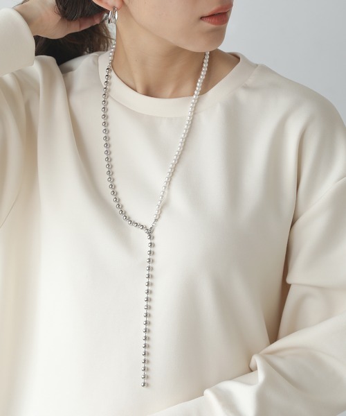 Bou Jeloud(ブージュルード)の「パールコンビネックレス(ネックレス・レディース・シルバー/ゴールド・ONESIZE)」の2枚目の写真