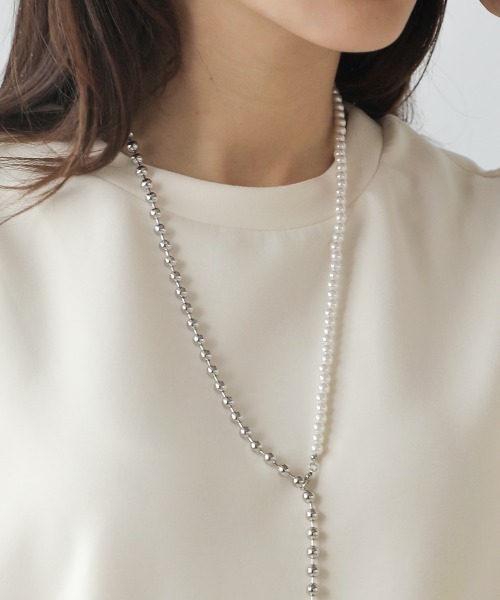 Bou Jeloud(ブージュルード)の「パールコンビネックレス(ネックレス・レディース・シルバー/ゴールド・ONESIZE)」の4枚目の写真