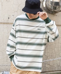 【SIGNAL SPORTS】16/1ワンポイント刺繍/ボーダーTシャツ