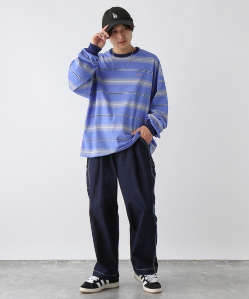 SIGNAL SPORTS(シグナルスポーツ)の「【SIGNAL SPORTS】16/1ワンポイント刺繍/ボーダーTシャツ(Tシャツ/カットソー・メンズ・イエロー/ホワイト/ブラック/ブルー・LARGE/MEDIUM)」の13枚目の写真