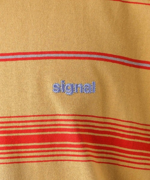 SIGNAL SPORTS(シグナルスポーツ)の「【SIGNAL SPORTS】16/1ワンポイント刺繍/ボーダーTシャツ(Tシャツ/カットソー・メンズ・イエロー/ホワイト/ブラック/ブルー・LARGE/MEDIUM)」の22枚目の写真
