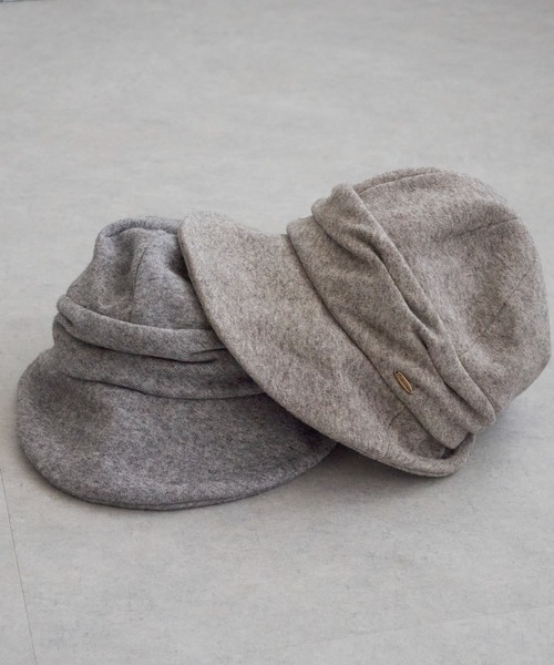 LBC（エルビーシー）の「起毛ジャージータックキャスケット（キャスケット・レディース・オフホワイト/ベージュ/チャコールグレー・FREE）」の3枚目の写真