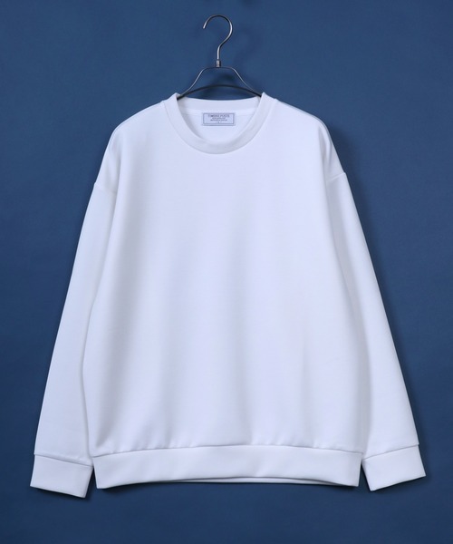 ANPAS（アンパス）の「Soft Cardboard Knit Oversized Sweatshirt/別注 ソフトダンボールニット オーバーサイズ トレーナー（スウェット・メンズ・アイボリー/ブラック/グレイッシュベージュ/チャコールグレー/ネイビー/ダークグリーン/ブラック系その他2/ホワイト系その他2/ブラック系その他/ホワイト系その他・L/LL/M）」の2枚目の写真