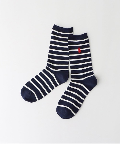 POLO RALPH LAUREN レディース ボーダー クルーソックス