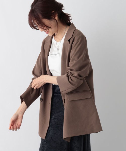 GLOBAL WORK（グローバルワーク）の「Ｗテーラージャケット/969683（テーラードジャケット・レディース・ダークブルー/ダークブラウン・FREE）」の13枚目の写真