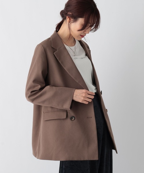 GLOBAL WORK（グローバルワーク）の「Ｗテーラージャケット/969683（テーラードジャケット・レディース・ダークブルー/ダークブラウン・FREE）」の15枚目の写真