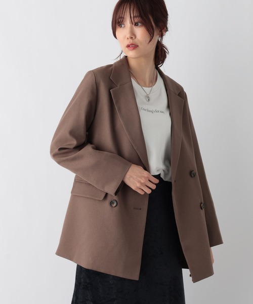 GLOBAL WORK（グローバルワーク）の「Ｗテーラージャケット/969683（テーラードジャケット・レディース・ダークブルー/ダークブラウン・FREE）」の16枚目の写真