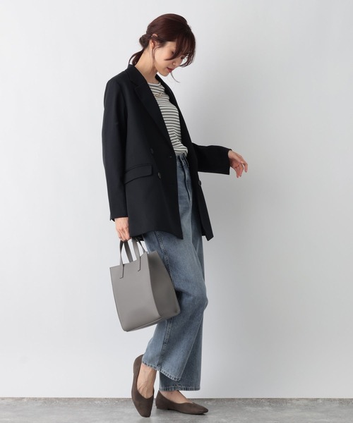 GLOBAL WORK（グローバルワーク）の「Ｗテーラージャケット/969683（テーラードジャケット・レディース・ダークブルー/ダークブラウン・FREE）」の18枚目の写真