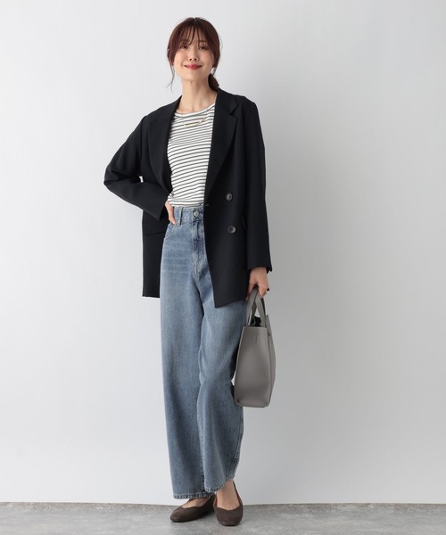 GLOBAL WORK（グローバルワーク）の「Ｗテーラージャケット/969683（テーラードジャケット・レディース・ダークブルー/ダークブラウン・FREE）」の19枚目の写真