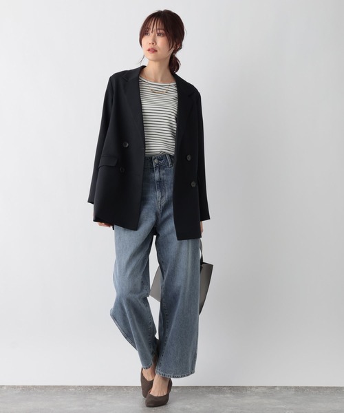 GLOBAL WORK（グローバルワーク）の「Ｗテーラージャケット/969683（テーラードジャケット・レディース・ダークブルー/ダークブラウン・FREE）」の20枚目の写真