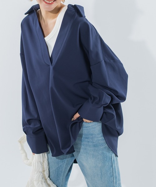 VICKY(ビッキー)の「【新色揃えて再登場!】スキッパーシャツブラウス《洗濯機で洗える》(シャツ/ブラウス・レディース・ブラック/オフホワイト/ベージュ/グレー/ネイビー/グレイッシュベージュ・M)」の6枚目の写真