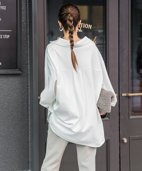 VICKY(ビッキー)の「【新色揃えて再登場!】スキッパーシャツブラウス《洗濯機で洗える》(シャツ/ブラウス・レディース・ブラック/オフホワイト/ベージュ/グレー/ネイビー/グレイッシュベージュ・M)」の10枚目の写真