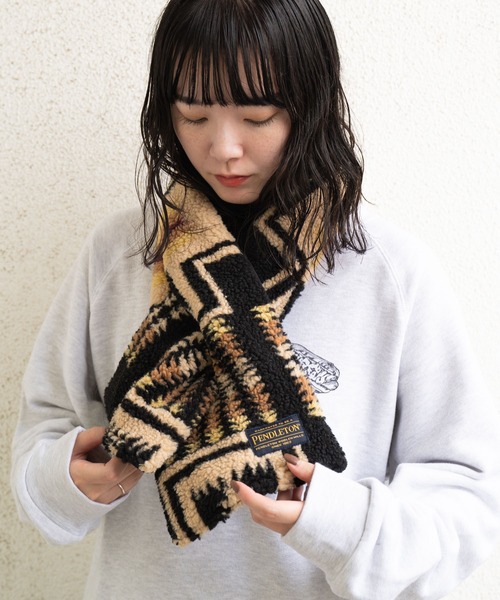 PENDLETON（ペンドルトン）の「∴【 PENDLETON / ペンドルトン 】 ボア素材 マフラー BOA MUFFLER（マフラー・レディース・オフホワイト/ブラック/ブラウン・FREE）」の9枚目の写真