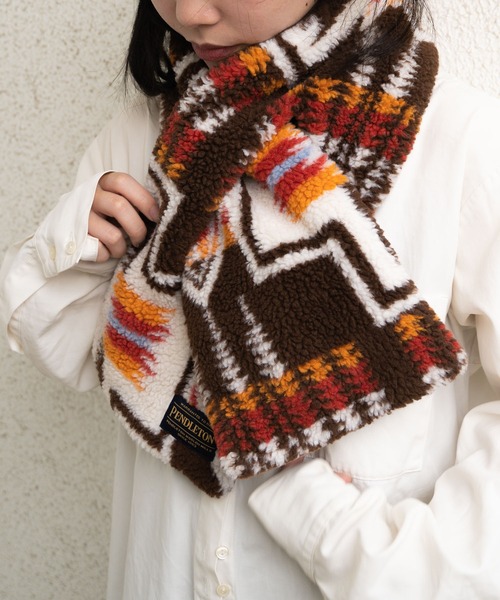 PENDLETON（ペンドルトン）の「∴【 PENDLETON / ペンドルトン 】 ボア素材 マフラー BOA MUFFLER（マフラー・レディース・オフホワイト/ブラック/ブラウン・FREE）」の15枚目の写真