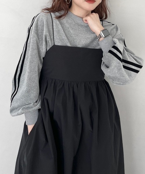 LOWRYS FARM(ローリーズファーム)の「ラインベロアクループルオーバーロングスリーブ 970309(スウェット・レディース・グレー/ブラック/アイボリー/ネイビー・FREE)」の8枚目の写真