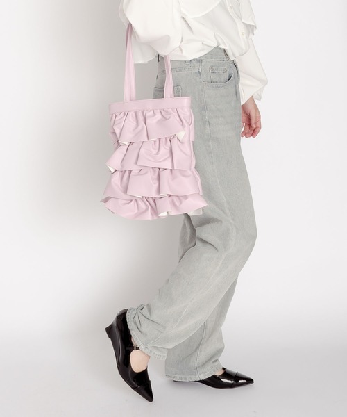 SVEC（シュベック）の「ティアード フリル トートバッグ（トートバッグ・レディース・ブラック/シルバー/パープル/ホワイト・FREE）」の14枚目の写真