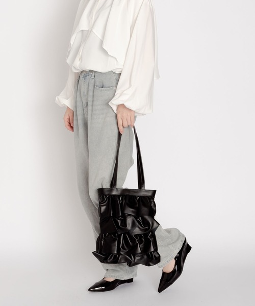 SVEC（シュベック）の「ティアード フリル トートバッグ（トートバッグ・レディース・ブラック/シルバー/パープル/ホワイト・FREE）」の11枚目の写真