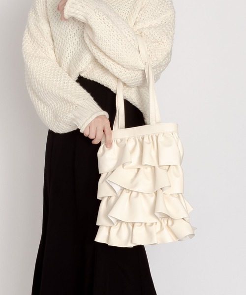 SVEC（シュベック）の「ティアード フリル トートバッグ（トートバッグ・レディース・ブラック/シルバー/パープル/ホワイト・FREE）」の6枚目の写真