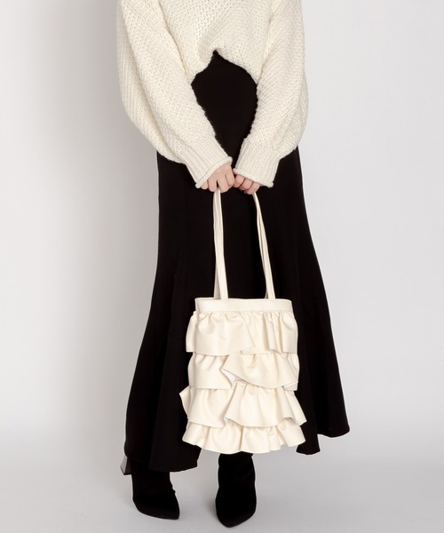 SVEC（シュベック）の「ティアード フリル トートバッグ（トートバッグ・レディース・ブラック/シルバー/パープル/ホワイト・FREE）」の7枚目の写真