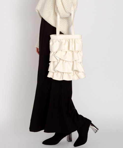 SVEC（シュベック）の「ティアード フリル トートバッグ（トートバッグ・レディース・ブラック/シルバー/パープル/ホワイト・FREE）」の8枚目の写真