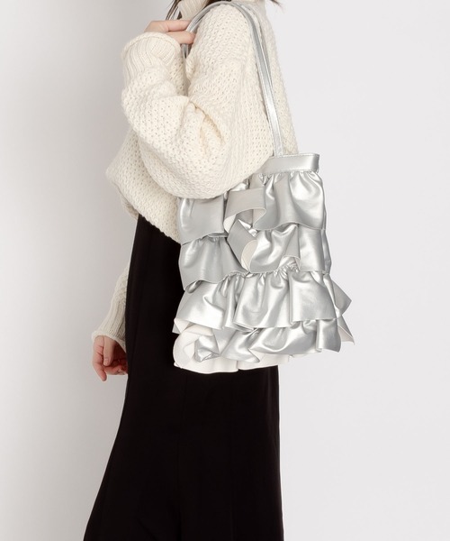 SVEC（シュベック）の「ティアード フリル トートバッグ（トートバッグ・レディース・ブラック/シルバー/パープル/ホワイト・FREE）」の15枚目の写真