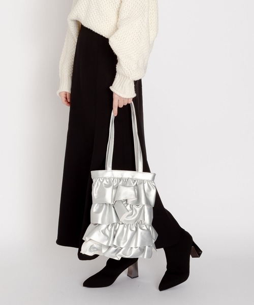 SVEC（シュベック）の「ティアード フリル トートバッグ（トートバッグ・レディース・ブラック/シルバー/パープル/ホワイト・FREE）」の17枚目の写真