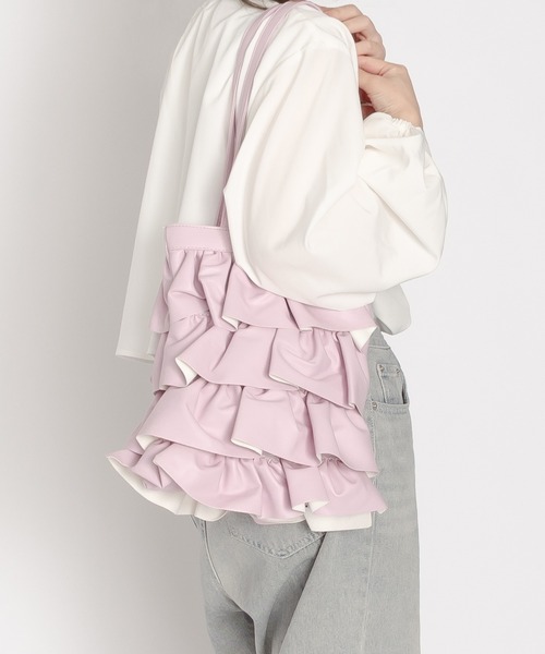 SVEC（シュベック）の「ティアード フリル トートバッグ（トートバッグ・レディース・ブラック/シルバー/パープル/ホワイト・FREE）」の12枚目の写真