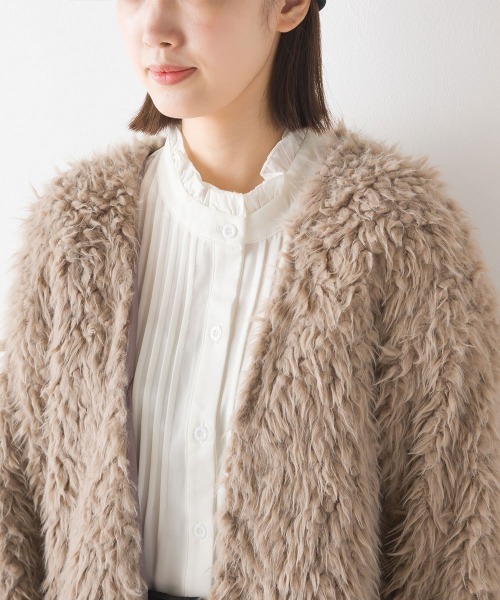 OMNES（オムネス）の「ペルシャシャギーカーディガン（カーディガン/ボレロ・レディース・ブラック/ベージュ/アイボリー/モカ/グレイッシュベージュ・FREE）」の8枚目の写真