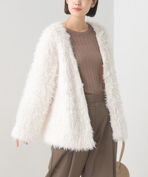 OMNES（オムネス）の「ペルシャシャギーカーディガン（カーディガン/ボレロ・レディース・ブラック/ベージュ/アイボリー/モカ/グレイッシュベージュ・FREE）」の17枚目の写真