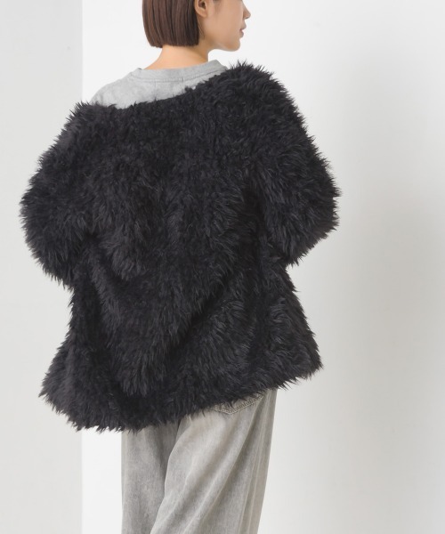 OMNES（オムネス）の「ペルシャシャギーカーディガン（カーディガン/ボレロ・レディース・ブラック/ベージュ/アイボリー/モカ/グレイッシュベージュ・FREE）」の21枚目の写真