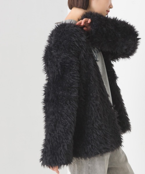 OMNES（オムネス）の「ペルシャシャギーカーディガン（カーディガン/ボレロ・レディース・ブラック/ベージュ/アイボリー/モカ/グレイッシュベージュ・FREE）」の22枚目の写真