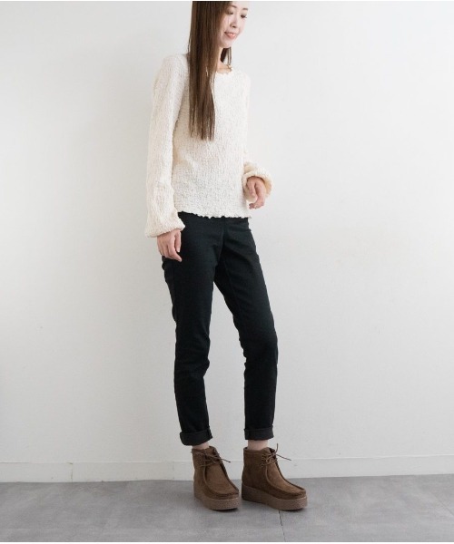 Fabby fabby(ファビィーファビィー)の「ボリュームモカシンブーツ(ブーツ・レディース・ブラウン/ベージュ/ブラック・SMALL/LARGE/MEDIUM)」の22枚目の写真