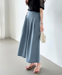 さらっと涼しげ コットンリネン ワイドガウチョパンツ 夏服
