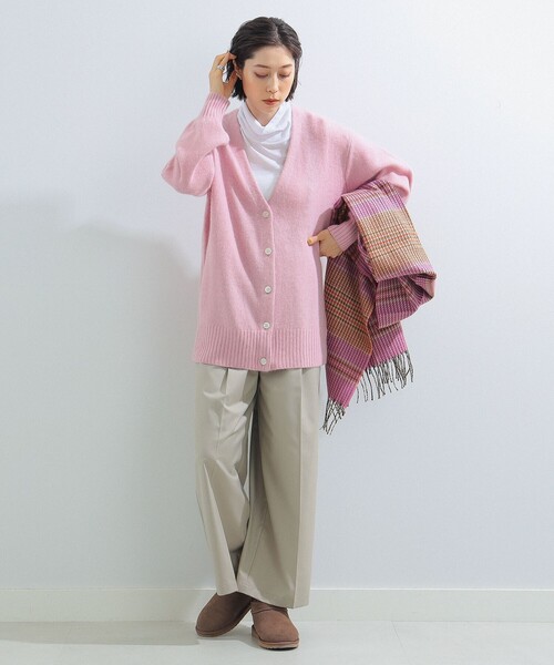Ray BEAMS(レイビームス)の「CORNILLON / 千鳥 ボーダー ストール(マフラー・レディース・ピンク/イエロー・ONE SIZE)」の3枚目の写真