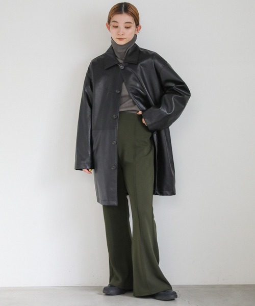 select MOCA（セレクトモカ）の「カットジョーゼットセミフレアパンツ（その他パンツ・レディース・ダークカーキ/ブルーグレー/ブラック・SMALL/MEDIUM/LARGE）」の6枚目の写真