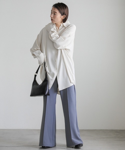 select MOCA（セレクトモカ）の「カットジョーゼットセミフレアパンツ（その他パンツ・レディース・ダークカーキ/ブルーグレー/ブラック・SMALL/MEDIUM/LARGE）」の20枚目の写真