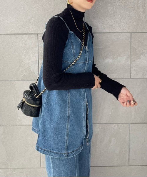 y/m by misato（イムバイミサト）の「デニムフロントジップビスチェ（ベスト・レディース・グレー/ブルー・FREE）」の7枚目の写真