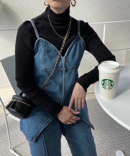 y/m by misato（イムバイミサト）の「デニムフロントジップビスチェ（ベスト・レディース・グレー/ブルー・FREE）」の11枚目の写真