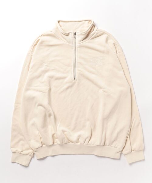 WHO'S WHO gallery（フーズフーギャラリー）の「【SLOPPY/スロッピー】ピグメントハーフジップスウェット（スウェット・レディース・チャコールグレー/ホワイト/ネイビー・FREE）」の13枚目の写真