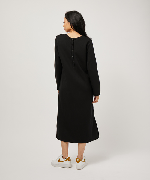 NERGY（ナージー）の「Vネックダンボールワンピース（ワンピース・レディース・ブラック/ベージュ・FREE）」の6枚目の写真