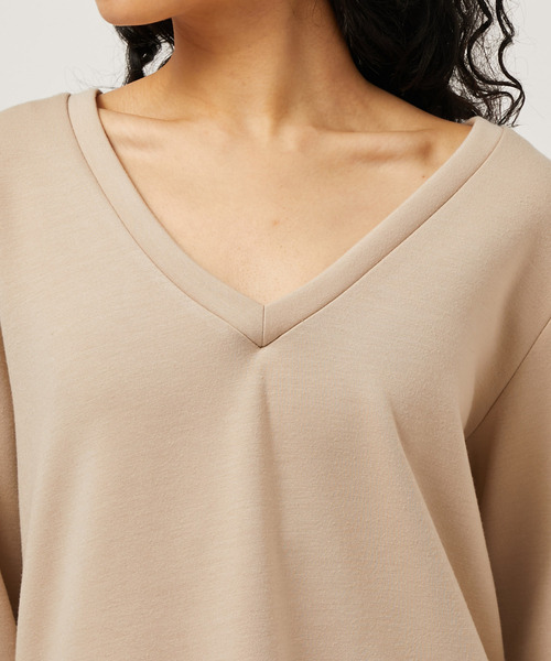 NERGY（ナージー）の「Vネックダンボールワンピース（ワンピース・レディース・ブラック/ベージュ・FREE）」の15枚目の写真