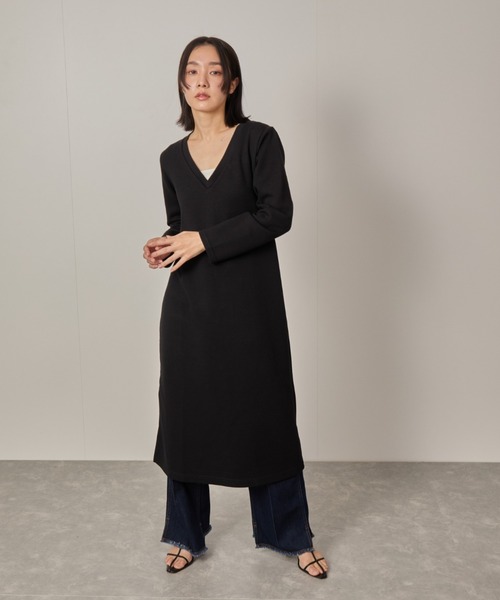 NERGY（ナージー）の「Vネックダンボールワンピース（ワンピース・レディース・ブラック/ベージュ・FREE）」の18枚目の写真