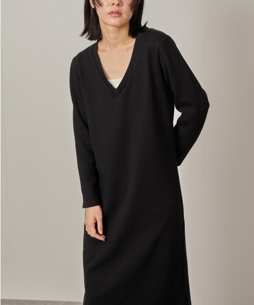 NERGY（ナージー）の「Vネックダンボールワンピース（ワンピース・レディース・ブラック/ベージュ・FREE）」の22枚目の写真