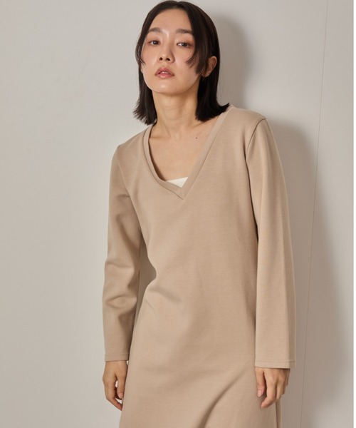NERGY（ナージー）の「Vネックダンボールワンピース（ワンピース・レディース・ブラック/ベージュ・FREE）」の17枚目の写真