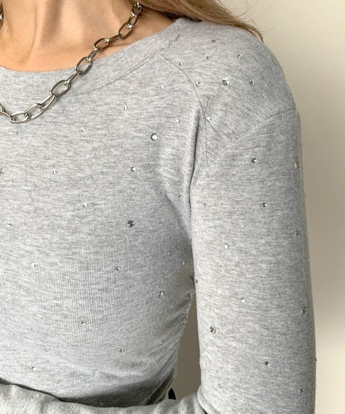 non-hedge(ノンヘッジ)の「ストーン付きTシャツ(Tシャツ/カットソー・レディース・グレー/オフホワイト/ブラック・FREE)」の15枚目の写真