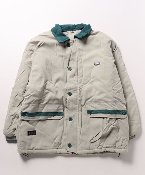 B.R.U(ブル)の「衿コーデュロイ切り替え中綿ジャケット(ブルゾン・メンズ・ネイビー/グレー・FREE)」の3枚目の写真