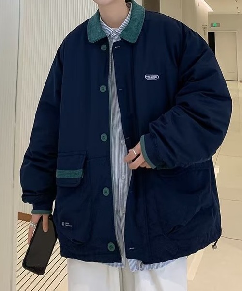 セール】衿コーデュロイ切り替え中綿ジャケット（ブルゾン）｜B.R.U