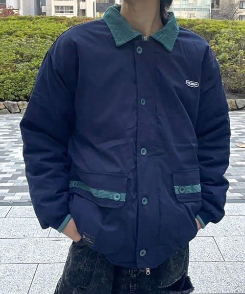 セール】衿コーデュロイ切り替え中綿ジャケット（ブルゾン）｜B.R.U