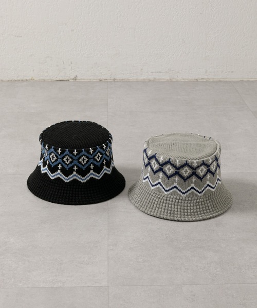 COLONY 2139(コロニートゥーワンスリーナイン)の「アクリルジャガードニットハット(ハット・メンズ・グレー/ブラック・FREE)」の11枚目の写真